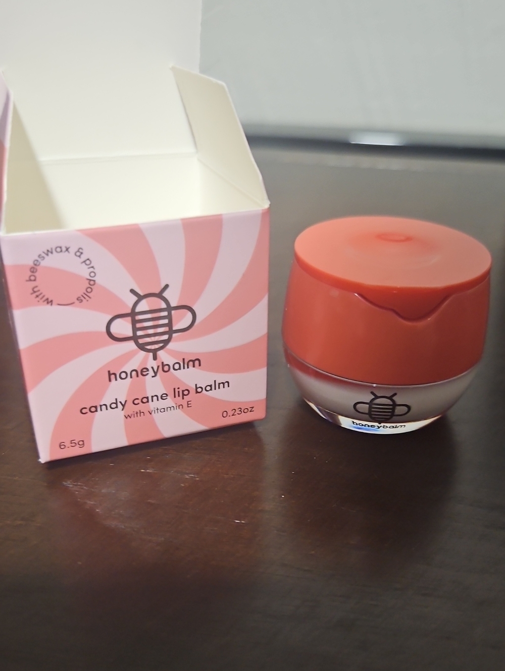 Candy Cane Lip Balm - Coral Pink Moisturizing Balm